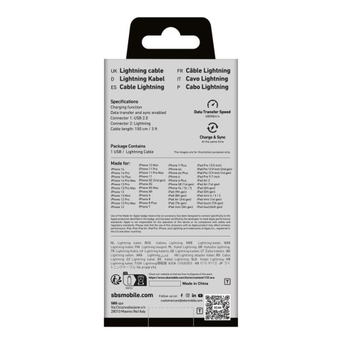 Kabel przewód USB-A - iPhone Lightning - biały Kabel przewód USB-A - iPhone Lightning - biały