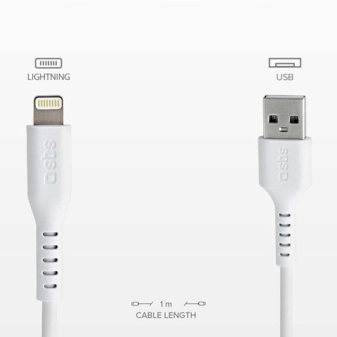 Kabel przewód USB-A - iPhone Lightning - biały Kabel przewód USB-A - iPhone Lightning - biały