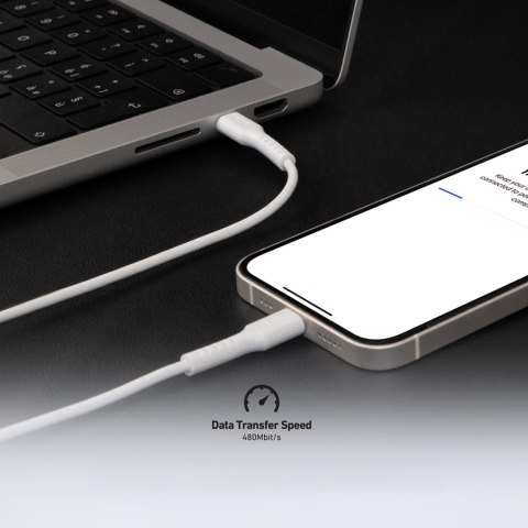 Kabel przewód USB-C PD 25W 1 m - biały Kabel przewód USB-C PD 25W 1 m - biały