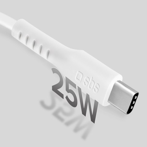 Kabel przewód USB-C PD 25W 1 m - biały Kabel przewód USB-C PD 25W 1 m - biały