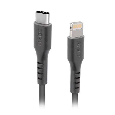 Kabel przewód USB-C - iPhone Lightning 1m - czarny Kabel przewód USB-C - iPhone Lightning 1m - czarny