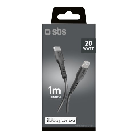 Kabel przewód USB-C - iPhone Lightning 1m - czarny Kabel przewód USB-C - iPhone Lightning 1m - czarny