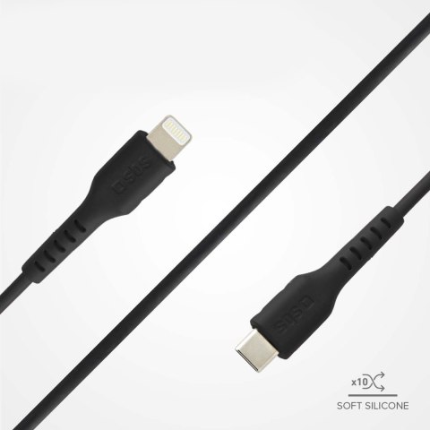 Kabel przewód USB-C - iPhone Lightning 1m - czarny Kabel przewód USB-C - iPhone Lightning 1m - czarny