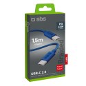 Kabel przewód w oplocie USB-C - USB-C 60W 1.5m - niebieski Kabel przewód w oplocie USB-C - USB-C 60W 1.5m - niebieski