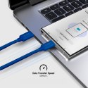 Kabel przewód w oplocie USB-C - USB-C 60W 1.5m - niebieski Kabel przewód w oplocie USB-C - USB-C 60W 1.5m - niebieski
