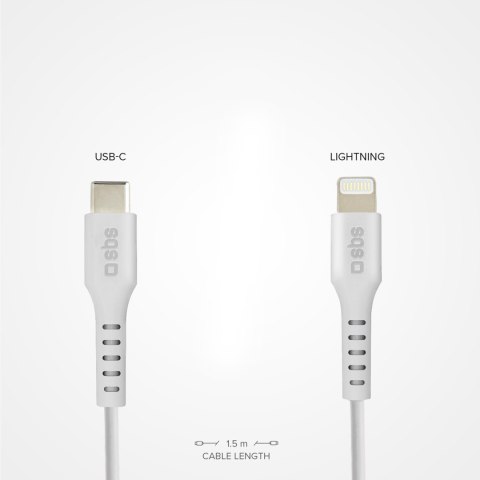 Kabel przewód z certyfikatem MFi USB-C - iPhone Lightning 1m - biały Kabel przewód z certyfikatem MFi USB-C - iPhone Lightning 1m - biały