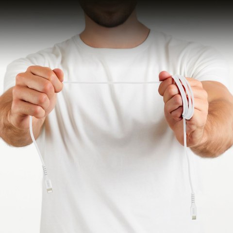 Kabel przewód z certyfikatem MFi USB-C - iPhone Lightning 1m - biały Kabel przewód z certyfikatem MFi USB-C - iPhone Lightning 1m - biały