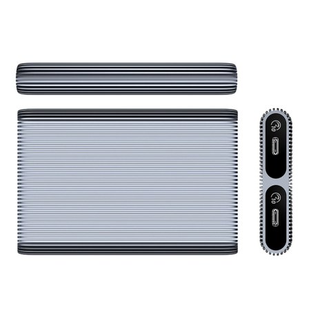 Kieszeń obudowa AM2C3-2N na dwa dyski M.2 NVME USB-C 10Gb/s - szara