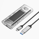 Kieszeń obudowa na dysk TCM2-G20 M.2 NVME USB-C 3.2 20Gb/s - srebrno-przezroczysta Kieszeń obudowa na dysk TCM2-G20 M.2 NVME USB-C 3.2 20Gb/s - srebrno-przezroczysta