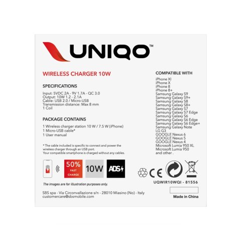 Ładowarka bezprzewodowa Quick Charge 3.0 10W - czarna Ładowarka bezprzewodowa Quick Charge 3.0 10W - czarna