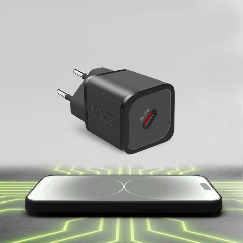 Ładowarka sieciowa Power Delivery GaN USB-C 20W - czarna Ładowarka sieciowa Power Delivery GaN USB-C 20W - czarna