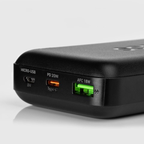 Powerbank 20000 mAh PD USB-C USB-A Micro-USB 20W - czarny