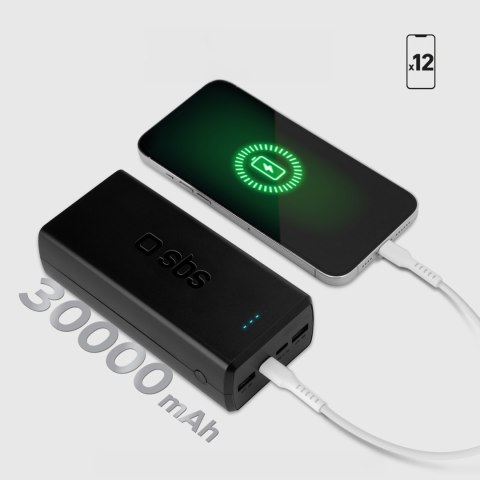 Powerbank 30000 mAh USB-C USB-A - czarny Powerbank 30000 mAh USB-C USB-A - czarny