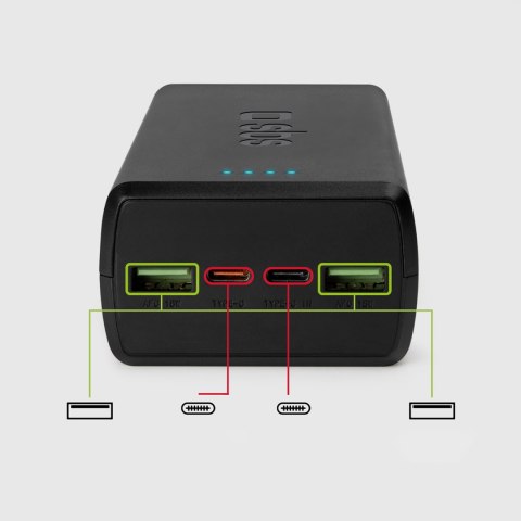 Powerbank 30000 mAh USB-C USB-A - czarny Powerbank 30000 mAh USB-C USB-A - czarny