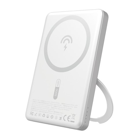 Powerbank z MagSafe i podstawką 20W PD 5000mAh - srebrny Powerbank z MagSafe i podstawką 20W PD 5000mAh - srebrny