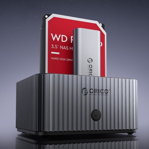 Stacja dokująca IT28E-C z funkcją klonowania na 2 dyski M.2 NVME 2.5'' / 3.5 HDD / 2.5'' SSD - szara Stacja dokująca IT28E-C z funkcją klonowania na 2 dyski M.2 NVME 2.5'' / 3.5 HDD / 2.5'' SSD - szara