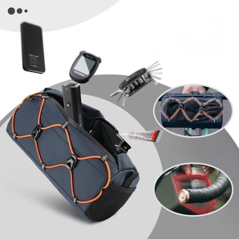 Torba rowerowa mocowana na kierownicę 2.2 l - niebieska Torba rowerowa mocowana na kierownicę 2.2 l - niebieska