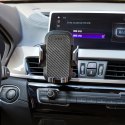 Uchwyt samochodowy do smartfona na kratkę nawiewu wzmocniony - czarny
