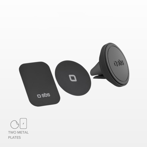 Uchwyt samochodowy magnetyczny na smartfona śr. 40 mm na kratkę nawiewu - czarny Uchwyt samochodowy magnetyczny na smartfona śr. 40 mm na kratkę nawiewu - czarny