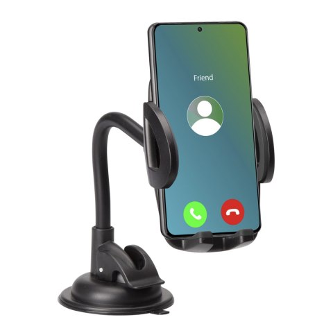 Uchwyt samochodowy na smartfona do 6.8'' na szybę - czarny Uchwyt samochodowy na smartfona do 6.8'' na szybę - czarny