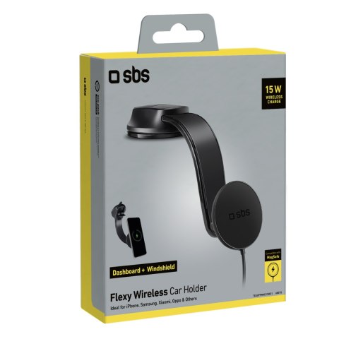 Uchwyt samochodowy na smartfona z ładowarką indukcyjną MagSafe - czarny Uchwyt samochodowy na smartfona z ładowarką indukcyjną MagSafe - czarny