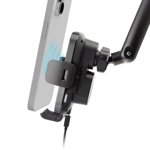 Uchwyt samochodowy z ładowarką bezprzewodową 15W - czarny Uchwyt samochodowy z ładowarką bezprzewodową 15W - czarny