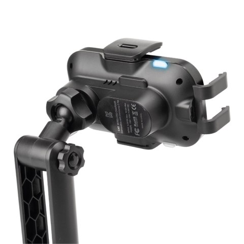 Uchwyt samochodowy z ładowarką bezprzewodową 15W - czarny Uchwyt samochodowy z ładowarką bezprzewodową 15W - czarny