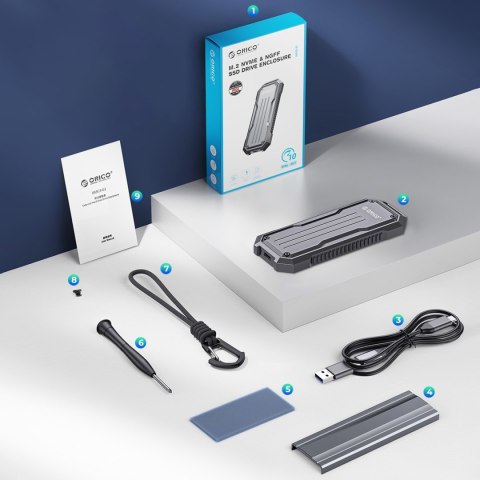 Wzmocniona kieszeń dyskowa taktyczna OXS2C3-G2 M.2 NVMe / SATA SSD USB-C - szara Wzmocniona kieszeń dyskowa taktyczna OXS2C3-G2 M.2 NVMe / SATA SSD USB-C - szara