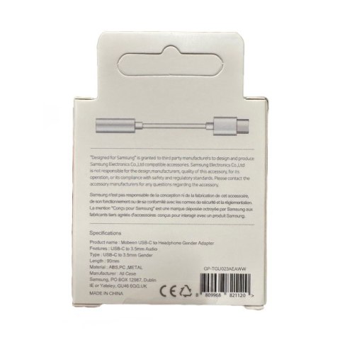 Adapter do słuchawek Samsung DAC USB-C - mini jack 3.5mm - biały Adapter do słuchawek Samsung DAC USB-C - mini jack 3.5mm - biały