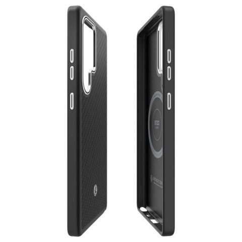 Etui silikonowe Spigen Enzo Aramid z ringiem MagFit do Samsung Galaxy S25 Ultra - czarne Etui silikonowe Spigen Enzo Aramid z ringiem MagFit do Samsung Galaxy S25 Ultra - czarne