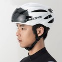 Kask rowerowy z szybką odpinanymi okularami z filtrem UV unisex - brązowy