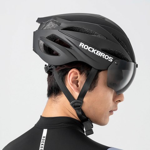 Kask rowerowy z szybką odpinanymi okularami z filtrem UV unisex - zielony