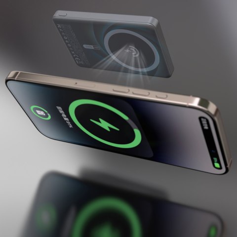 Powerbank K28 10000mAh z MagSafe z metalową obudową i podstawką PD 22.5W - srebrny Powerbank K28 10000mAh z MagSafe z metalową obudową i podstawką PD 22.5W - srebrny