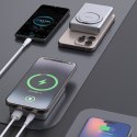 Powerbank K28 10000mAh z MagSafe z metalową obudową i podstawką PD 22.5W - srebrny Powerbank K28 10000mAh z MagSafe z metalową obudową i podstawką PD 22.5W - srebrny