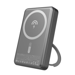 Powerbank K28 10000mAh z MagSafe z metalową obudową i podstawką PD 22.5W - szary