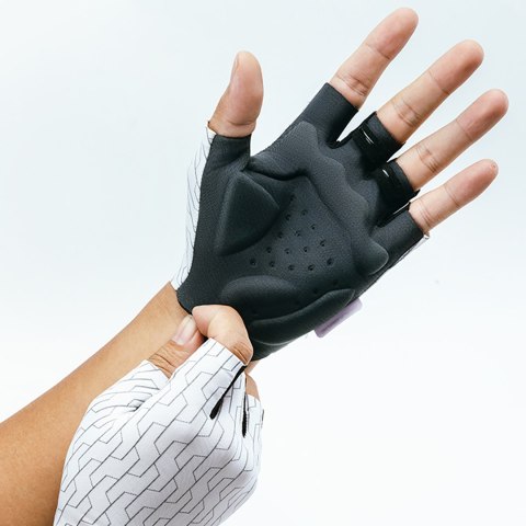 Rękawiczki kolarskie rowerowe MTB rozmiar M - biało-czarne Rękawiczki kolarskie rowerowe MTB rozmiar M - biało-czarne