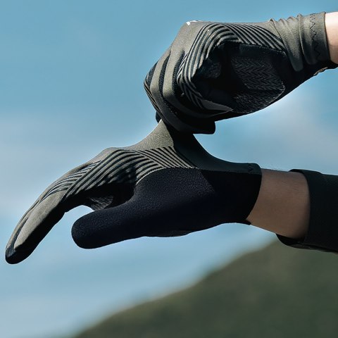 Rękawiczki rowerowe amortyzujące pełne rozmiar S - czarne Rękawiczki rowerowe amortyzujące pełne rozmiar S - czarne