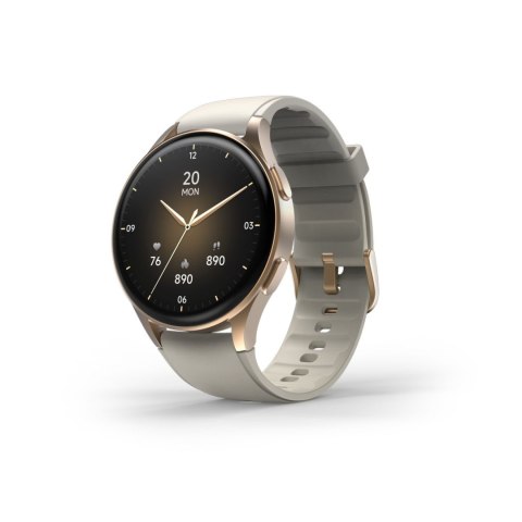 Smartwatch Hama 8900 GPS AMOLED 1.32'' z beżowym paskiem silikonowym - złoty Smartwatch Hama 8900 GPS AMOLED 1.32'' z beżowym paskiem silikonowym - złoty