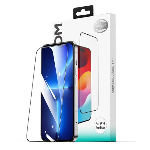 Szkło hartowane 2.5D HD Dustproof z czarną ramką na iPhone 15 Plus/16 Plus Szkło hartowane 2.5D HD Dustproof z czarną ramką na iPhone 15 Plus/16 Plus