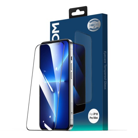 Szkło hartowane z czarną ramką 2.5D Anti-Blue Light Dustproof na iPhone 16 Pro Max Szkło hartowane z czarną ramką 2.5D Anti-Blue Light Dustproof na iPhone 16 Pro Max