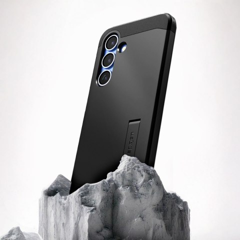 Etui na Samsung Galaxy S25 z podstawką Tough Armor MagSafe - czarne Etui na Samsung Galaxy S25 z podstawką Tough Armor MagSafe - czarne