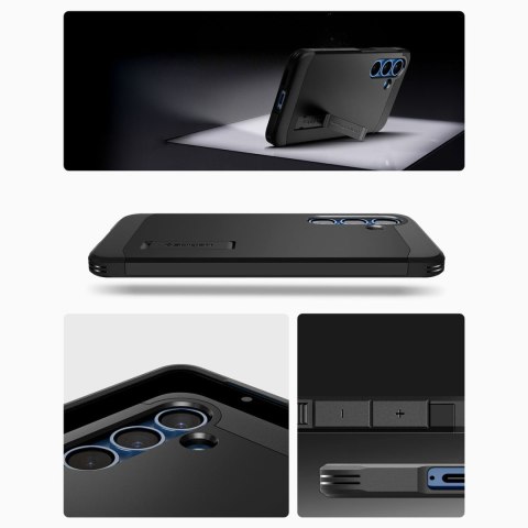 Etui na Samsung Galaxy S25 z podstawką Tough Armor MagSafe - czarne Etui na Samsung Galaxy S25 z podstawką Tough Armor MagSafe - czarne