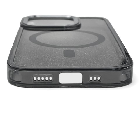 Etui ochronne na Samsung Galaxy S24 FE Glitter Case MagSafe - czarne z brokatem