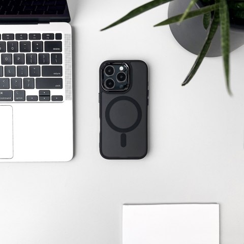 Etui ochronne na Samsung Galaxy S24 FE Glitter Case MagSafe - czarne z brokatem