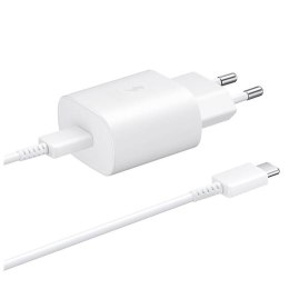 Ładowarka sieciowa Samsung USB-C 25W z kablem USB-C - biała