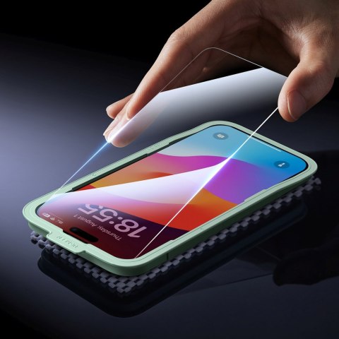 Szkło hartowane z ramką montażową na iPhone 16 Pro Max - 2 szt. Szkło hartowane z ramką montażową na iPhone 16 Pro Max - 2 szt.