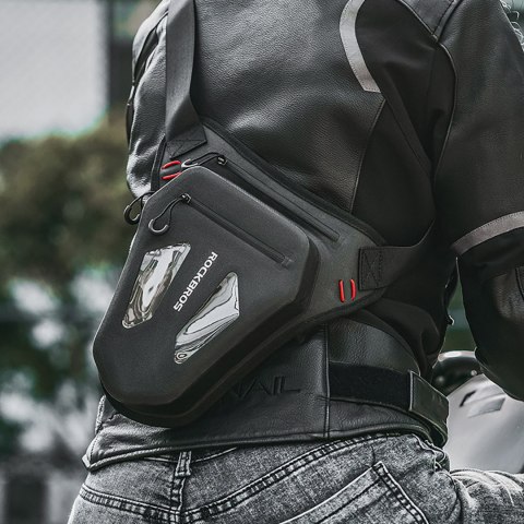 Torba motocyklowa saszetka na nogę udo pas ramię - czarna Torba motocyklowa saszetka na nogę udo pas ramię - czarna