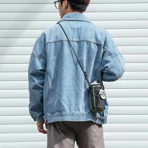 Torba turystyczna rowerowa na butelkę bidon z paskiem na ramię 1l - zielona Torba turystyczna rowerowa na butelkę bidon z paskiem na ramię 1l - zielona