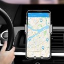 Uchwyt samochodowy grawitacyjny do smartfona na kratkę nawiewu - czarny Uchwyt samochodowy grawitacyjny do smartfona na kratkę nawiewu - czarny
