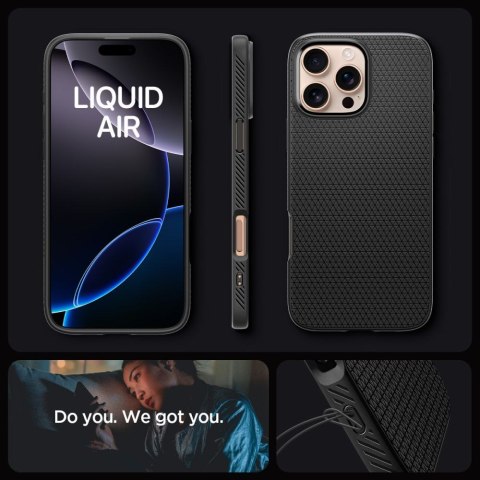 Etui case na iPhone 16 Pro Liquid Air - czarne Etui case na iPhone 16 Pro Liquid Air - czarne